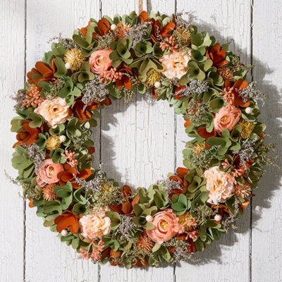 Dibor Traditional Floral Summer Door Wreath Spring Wreath 38Cm - image 1