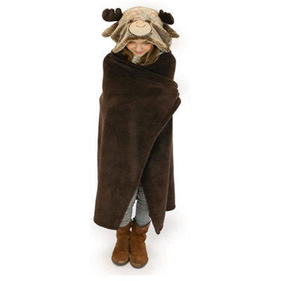 Noxxiez Kids Animal Hooded Blanket - Reindeer - image 1