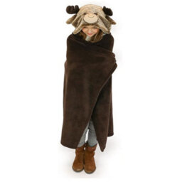 Noxxiez Kids Animal Hooded Blanket - Reindeer - thumbnail 1