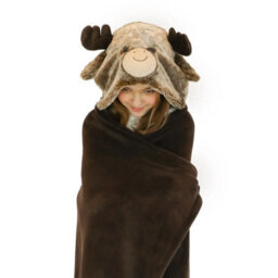 Noxxiez Kids Animal Hooded Blanket - Reindeer - thumbnail 2