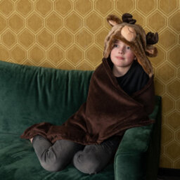 Noxxiez Kids Animal Hooded Blanket - Reindeer - thumbnail 4