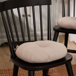 Dibor Set Of 4 Round Grey Indoor Dining Chair Seat Pad Cushions Dia 40Cm