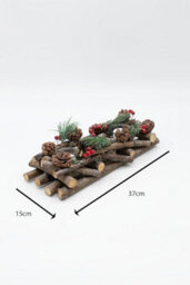 Christmas Tealight Candle Holder Decoration Tea Light Glass Votive Pinecones Xmas Home - thumbnail 8