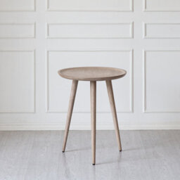 MH London Electra Side Table Solid Wood Living Room End Table Bedside Table Greige Wooden Side Table - thumbnail 3