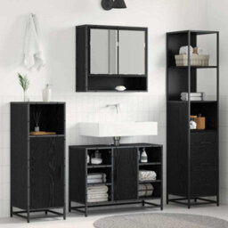 Walplus Bathroom Cabinet With Drawer Black Oak 35 X 37.5 X 166 Cm - thumbnail 1