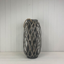 Four Candle Satchville Grey Wicker Lantern - thumbnail 1