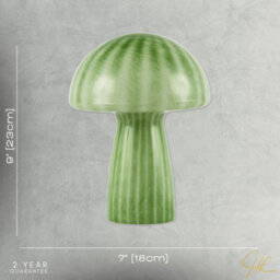 Happy Homewares 1970S Italian Design Translucent Jade Green Glass Mushroom Table Lamp - thumbnail 7