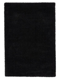 Black Plain Shaggy Rug, Easy To Clean Rug, Stain-Resistant Rug, Modern Rug For Living Room, & Dining Room-80Cm X 150Cm - thumbnail 1