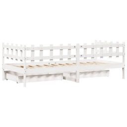Berkfield Daybed With Drawers Without Mattress White 80X200 Cm Solid Wood - thumbnail 8