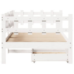 Berkfield Daybed With Drawers Without Mattress White 80X200 Cm Solid Wood - thumbnail 7