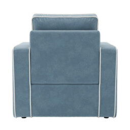 Where Saints Go Ltd Armchair Jenson Ice Blue Velvet Accent Chair Ivory Piping 87Cm By Where Saints Go - thumbnail 6