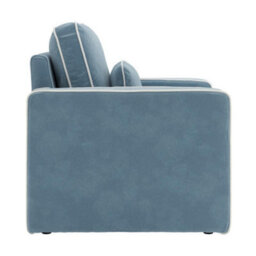 Where Saints Go Ltd Armchair Jenson Ice Blue Velvet Accent Chair Ivory Piping 87Cm By Where Saints Go - thumbnail 4