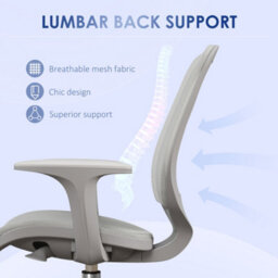 Vinsetto Office Chair, 360 Degree Swivel Desk Chair With Wheels, Grey - thumbnail 6