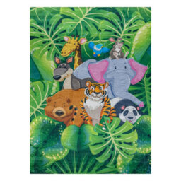 RugsX Bambino 2651 Washing Carpet Animals, Jungle For Children Anti-Slip - Green Brown  140X200 Cm - thumbnail 2