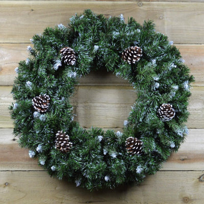 Snowtime 60Cm Snow King Fir Artificial Christmas Wreath - image 1