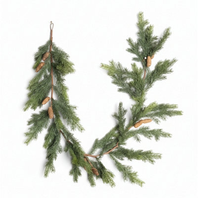 Shatchi 180Cm Fir Garland Pe Realistic Pine Cone Greenery Holiday Christmas Decoration For Doors, Mantels & Stairways - image 1