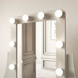 CARME Home Arianna Deluxe Grey Dressing Table With Hollywood Mirror Lights - thumbnail 6