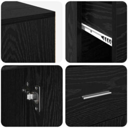 Berkfield Corner Desk Black Oak 102X88X75 Cm Engineered Wood - thumbnail 9