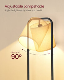 Ledrem Floor Lamp With 3 Shelves, Led Standing Reading Lamp, Fabric Shade, 31.8 X 29.9 X 160.5 Cm, Black - thumbnail 4