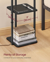 Ledrem Floor Lamp With 3 Shelves, Led Standing Reading Lamp, Fabric Shade, 31.8 X 29.9 X 160.5 Cm, Black - thumbnail 6
