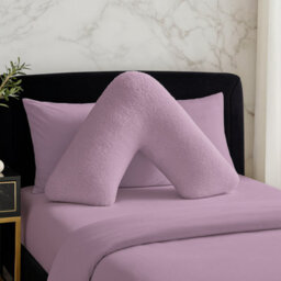 Teddy Bear Fleece Super Soft Cosy V Shape Pillowcase Lilac