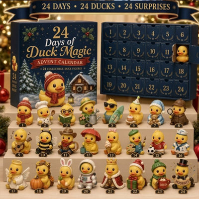 3D Yellow Duck Advent Calendar 24-Day Christmas Countdown Mini Figures Xmas Gift - image 1