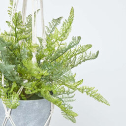 Homescapes Artificial Green Handcrafted Fern Hanging Plant, 95 Cm - thumbnail 4