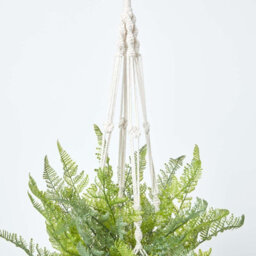 Homescapes Artificial Green Handcrafted Fern Hanging Plant, 95 Cm - thumbnail 5