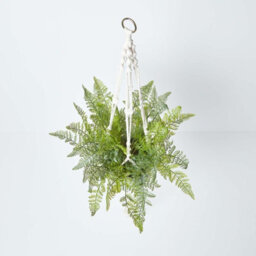 Homescapes Artificial Green Handcrafted Fern Hanging Plant, 95 Cm - thumbnail 2