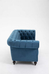 Petrol 1.5 Seater Handmade Chesterfield Sofa Armchair Settee Love Seat Velvet - D Pro T Homeware - thumbnail 3