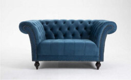 Petrol 1.5 Seater Handmade Chesterfield Sofa Armchair Settee Love Seat Velvet - D Pro T Homeware