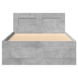 Berkfield Bed Frame With Headboard Without Mattress Concrete Grey 75X190 Cm Small Single - thumbnail 5
