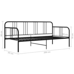 Vidaxl Sofa Bed Frame Without Mattress Black Metal 90X200 Cm - thumbnail 3