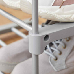 Customisable 5 Tier Shoe Storage Rack, Metal Shoe Shelf For Dressing Room Or Hallway, Gray - thumbnail 3