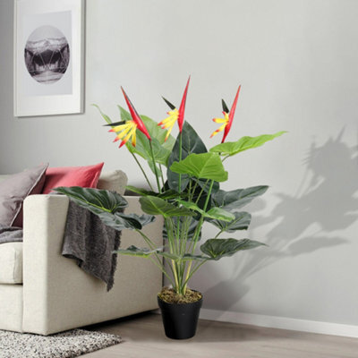 Living And Home Artificial Plant House Plant Indoor Plant Bird Of Paradise Tree In Black Pot 75 Cm - image 1