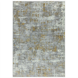 Abstract Yellow Easy To Clean Modern Jute Backing Rug For Living Room Bedroom And Dining Room-200Cm X 290Cm - thumbnail 5