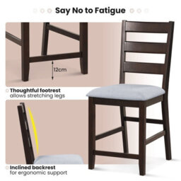 Gainoom Set Of 2 Brown Bar Stools Counter Height Chair Pub Dining Chairs With Padded Seat - thumbnail 5