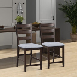 Gainoom Set Of 2 Brown Bar Stools Counter Height Chair Pub Dining Chairs With Padded Seat - thumbnail 8