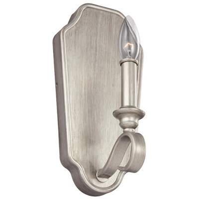 Elstead Dewitt 1 Light Indoor Candle Wall Light Silver, E14 - image 1