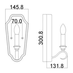 Elstead Dewitt 1 Light Indoor Candle Wall Light Silver, E14 - thumbnail 2