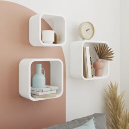GoodHome Cusko Satin White Cube Shelf (L)32.5Cm X (D)15.5Cm, Set Of 3 - thumbnail 8