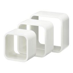 GoodHome Cusko Satin White Cube Shelf (L)32.5Cm X (D)15.5Cm, Set Of 3 - thumbnail 2