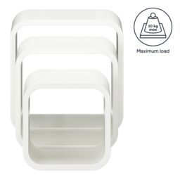 GoodHome Cusko Satin White Cube Shelf (L)32.5Cm X (D)15.5Cm, Set Of 3 - thumbnail 9