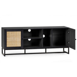 Ashfield Black With Rattan Tv/media Unit - thumbnail 3