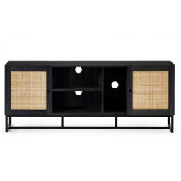Ashfield Black With Rattan Tv/media Unit - thumbnail 2