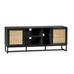 Ashfield Black With Rattan Tv/media Unit - thumbnail 1