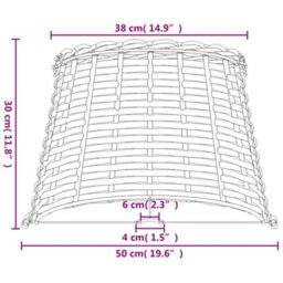 Vidaxl Lamp Shade Brown 50X30 Cm Wicker Lamp Shades - thumbnail 7