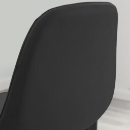 Furniturebox Uk 2X Counter Stools - Corona Black Faux Leather Dining Chair Black Metal Legs - Minimalist Industrial Scandi Style - thumbnail 4