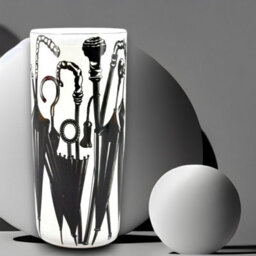 Minster Round Umbrella Stand - Vase - L20 X W20 X H46 Cm - Black/white - thumbnail 4