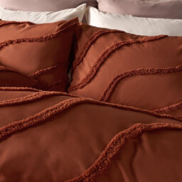Ohs Tufted Contour Bedding Set Duvet Cover With Pillowcase, Rust - King - thumbnail 4